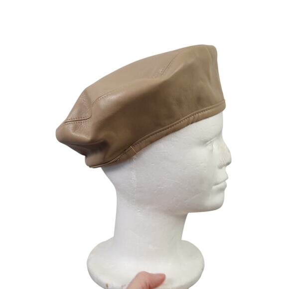 Stand Studio Freida Tan Faux Leather Beret Hat main image 8
